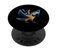Pixel Art pour Joueur de Style Pirate Riding Parrot Block PopSockets PopGrip Adhésif