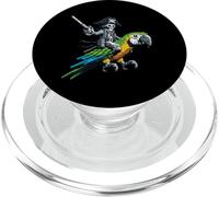 Pixel Art pour Joueur de Style Pirate Riding Parrot Block PopSockets PopGrip pour MagSafe