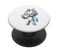 Pixel Art Rabbit Headphones Easter Bunny Rabbits PopSockets PopGrip Adhésif