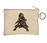 Pixel Art Rogue Porte-clés Pose Porte-monnaie Beige