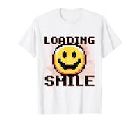 Pixel Art Smile Face Loading Design dans Un Style rétro Gamer T-Shirt