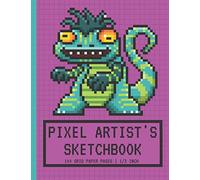 Pixel Artist's Sketchbook: Pixel Art Graph paper | Drawing Blank Notebook | 1/3 Squares Grid Paper Note | Lizard Monster | Gift For Pixel Artist, Boys & Girls Gamers, Game Developers