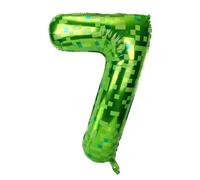 Pixel Ballon Chiffre Vert, 101cm Grand Ballon en Aluminium Vert à Pixel pour Anniversaire Décorations de Fête pour Fête Thématique de Jeu D'Anniversaire (7)
