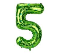 Pixel Ballon Chiffre Vert, 101cm Grand Ballon en Aluminium Vert à Pixel pour Anniversaire Décorations de Fête pour Fête Thématique de Jeu D'Anniversaire (5)