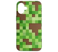 Pixel Block Camo Green Pattern for Gamers and Adventure Fans Coque pour iPhone 16 Plus