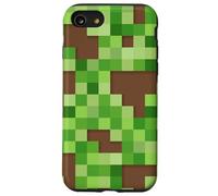 Pixel Block Camo Green Pattern for Gamers and Adventure Fans Coque pour iPhone SE (2020) / 7/8