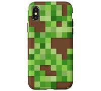 Pixel Block Camo Green Pattern for Gamers and Adventure Fans Coque pour iPhone X/XS