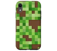 Pixel Block Camo Green Pattern for Gamers and Adventure Fans Coque pour iPhone XR