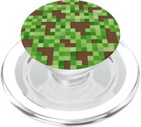 Pixel Block Camo Green Pattern for Gamers and Adventure Fans PopSockets PopGrip pour MagSafe