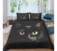 Pixel Chat Face Parure de Lit Microfibre Hypoallergique 3 pièces Imprimé en 3D Respirante Digital Art Style Ensemble De Literie avec 2 Taies d'oreiller Super Douce for Hommes Single（140x200cm）