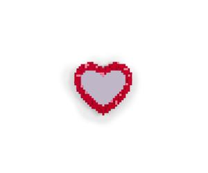 Pixel Coeur Miroir Rouge
