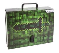 PIXEL ÉPAIS, porte-documents avec poignée pour garçon, rigide pour l'école POUR JOUEUR GAMER A4 XXL 9 cm (Pixel)