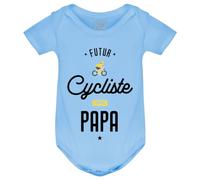 PIXEL EVOLUTION Body FUTUR CYCLISTE COMME PAPA Body bébé - idée cadeau naissance - idée cadeau naissance - taille 6 mois - Bleu ciel