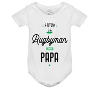 PIXEL EVOLUTION Body FUTUR RUGBYMAN COMME PAPA Body bébé - idée cadeau naissance - idée cadeau naissance - taille 9 mois - Blanc