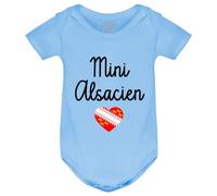 PIXEL EVOLUTION Body Mini Alsacien - Pour un petit garçon déjà fier de son Alsace Body bébé garçon - Body humoristique et rigolo - idée cadeau naissance - taille 12 mois - Bleu ciel