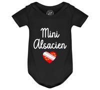 PIXEL EVOLUTION Body Mini Alsacien - Pour un petit garçon déjà fier de son Alsace Body bébé garçon - Body humoristique et rigolo - idée cadeau naissance - taille 9 mois - Noir