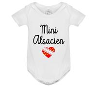PIXEL EVOLUTION Body Mini Alsacien - Pour un petit garçon déjà fier de son Alsace Body bébé garçon - Body humoristique et rigolo - idée cadeau naissance - taille 6 mois - Blanc