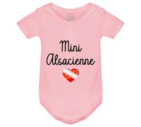 PIXEL EVOLUTION Body Mini Alsacienne - Pour une petite fille déjà fière de son Alsace Body bébé fille - Body humoristique et rigolo - idée cadeau naissance - taille 12 mois - Rose