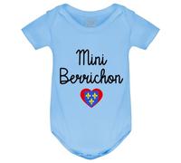 PIXEL EVOLUTION Body Mini Berrichon - Pour un petit garçon déjà fier de son Berry Body bébé garçon - Body humoristique et rigolo - idée cadeau naissance - taille 6 mois - Bleu ciel