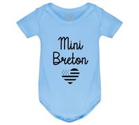 PIXEL EVOLUTION Body Mini Breton - Pour un petit garçon déjà fier de sa Bretagne Body bébé garçon - Body humoristique et rigolo - idée cadeau naissance - taille 9 mois - Bleu ciel