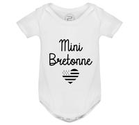 PIXEL EVOLUTION Body Mini Bretonne - Pour une petite fille déjà fière de sa Bretagne Body bébé fille - Body humoristique et rigolo - idée cadeau naissance - taille 6 mois - Blanc