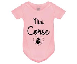 PIXEL EVOLUTION Body Mini Corse - Pour une petite fille déjà fière de son île de beauté Body bébé - Body humoristique et rigolo - idée cadeau naissance - taille 9 mois - Rose
