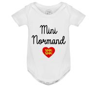 PIXEL EVOLUTION Body Mini Normand - Pour un petit garçon déjà fier de sa Normandie Body bébé garçon - Body humoristique et rigolo - idée cadeau naissance - taille 12 mois - Blanc