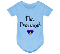 PIXEL EVOLUTION Body Mini Provençal - Pour un petit garçon déjà fier de sa Provence Body bébé garçon - Body humoristique et rigolo - idée cadeau naissance - taille 6 mois - Bleu ciel