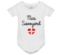 PIXEL EVOLUTION Body Mini Savoyard - Pour un petit garçon déjà fier de sa Savoie Body bébé garçon - Body humoristique et rigolo - idée cadeau naissance - taille 12 mois - Blanc