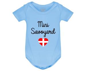 PIXEL EVOLUTION Body Mini Savoyard - Pour un petit garçon déjà fier de sa Savoie Body bébé garçon - Body humoristique et rigolo - idée cadeau naissance - taille 6 mois - Bleu ciel