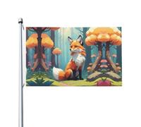Pixel Forest Fox Drapeau de jardin double face 90 x 150 cm, résistant à la décoloration, pour porche, balcon, pelouse, intérieur et extérieur, mât de drapeau non inclus
