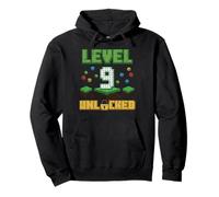 Pixel Gamer Level 9 Débloqué Pixel Gamer 9e Anniversaire Garçons Enfants Sweat à Capuche
