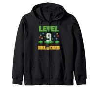 Pixel Gamer Level 9 Débloqué Pixel Gamer 9e Anniversaire Garçons Enfants Sweat à Capuche