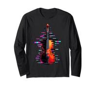 Pixel Glitch Art Violon Violoniste Viole Manche Longue