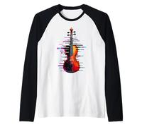Pixel Glitch Art Violon Violoniste Viole Manche Raglan