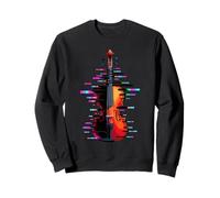 Pixel Glitch Art Violon Violoniste Viole Sweatshirt
