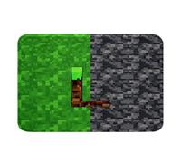 Pixel Grid Games, Lettre Initiale L, Manette De Jeu Pixelisée, Vert, Gris, Marron Tapis De Porte D'Entrée Propreté Tapis Retro Tapis pour Salons Couloirs Hall D'Entrée 40x60Cm
