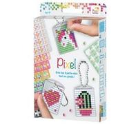 PIXEL- Kit créatif 3 Porte-clés + livret 38 modèles-Girly, PX20131 A partir de 8 ans