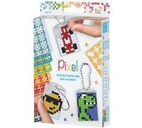 PIXEL Kit créatif 3 porte-clés + livret 38 modèles - Fun Jaune G