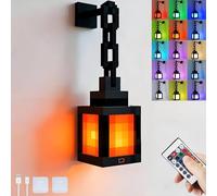 Pixel - Lampes murales pour enfants - 16 couleurs - Lumière d'ambiance LED avec télécommande et fonction variateur d'intensité - Lanterne pixel rétro - Batterie USB - Lampe murale pour chambre