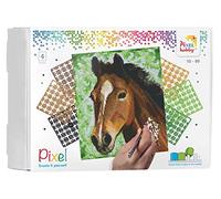 Pixel P090027 Emballage Cadeau mosaïque Cheval pour Enfants, Image d'environ 20,3 x 25,4 cm, système d'assemblage Simple avec des tesselles en bioplastique, sans Repassage ni Collage