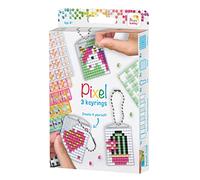 Pixel P20131 Médaillon mosaïque fille, porte-clés pour enfants à créer soi-même, système d'enfichage simple avec tesselles en bioplastique, sans repassage ni collage