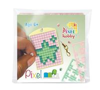 Pixel P23117 - Mosaïque médaillon étoile, Porte-clés pour Enfants à décorer soi-même, système d'enfichage très Facile, sans Repassage ni Collage, tesselles en bioplastique