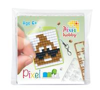 Pixel P23124 - Mosaïque Médaillon Merde, Porte-clés pour Enfants à décorer soi-même, système d'enfichage très Facile, sans Repassage ni Collage, tesselles en bioplastique