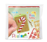Pixel P23138 - Médaillon en mosaïque Candy Cane, Porte-clés pour Enfants à décorer soi-même, système d'enfichage très Facile, sans Repassage ni Collage, tesselles en bioplastique