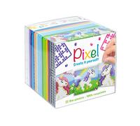 Pixel P29022 - Kit de Bricolage Licorne, système d'emboîtement comme Hobby créatif pour Enfants à partir de 6 Ans, boîte de Cubes avec Motifs et carrés de Pixels