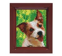 Pixel P31320 Emballage cadeau mosaïque chien, image pixelisée avec cadre, système d'enfichage très facile, sans repassage ni collage, tesselles en bioplastique