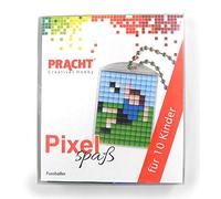 Pixel P90058-15501 Set de bricolage amusant de football pour enfants avec 10 médaillons à pixelliser, système d'enfichage simple sans repassage ni collage