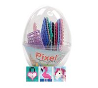 Pixel P90062-12501 Set cadeau amusant dans un œuf, super cadeau de Pâques pour les filles, avec 3 motifs licorne, flamant rose et château en forme de cœur