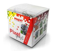 Pixel P90068-63501 Kit de bricolage amusant 30 pour enfants, système d'assemblage simple avec des petites pierres en bioplastique pour créer 6 porte-clés (médaillons), sans repassage ni collage